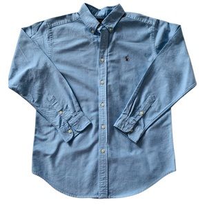 RALPH LAUREN Blue Collared Oxford Shirt